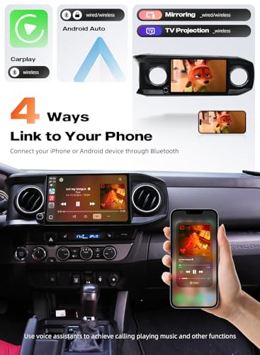 Image of Dasaita 11.6 inch Car Stereo for Toyota Tacoma 2016-2022 | 6GB+64GB, 2K QLED Screen, Apple CarPlay, Android Auto, BT 5.0, 4G LTE, 5G WiFi, Plug & Play Upgrade, GPS Navigation