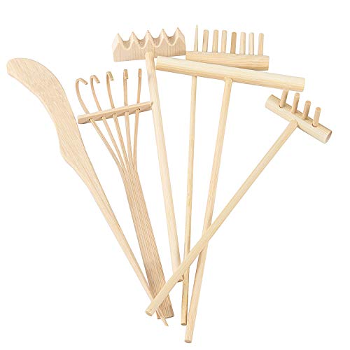 Zoenhou 24 Pcs Mini Zen Garden Rake Tools, Zen Garden Bamboo Sand Rake Set, Meditation And Stress Relief Zen Garden Accessories For Diy Home Office Tabletop Decor #TOP2