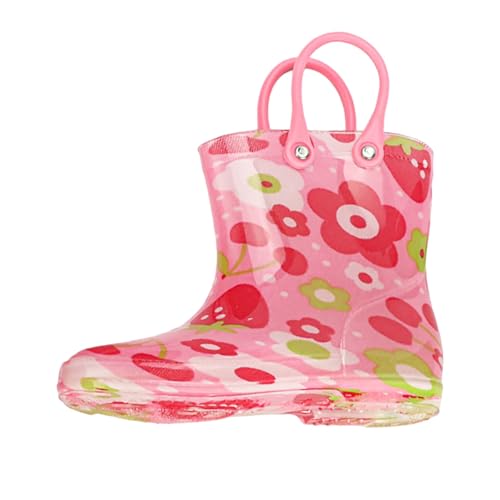 IWIHMIV Rain Boots for Toddler Girls Kids Lightweight Rain Boots Boys Non Slip Short Rainboots with Handles