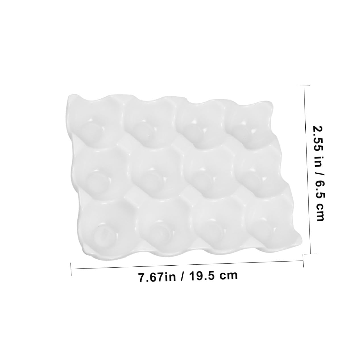 Kichvoe Plateau à Œufs en Céramique Blanc 12 Cases Résistant Haute Température pour Réfrigérateur la Cuisine Protection Œufs Fragile et Rangement Pratique