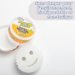 Scrub Daddy CIF Power Paste Pierre Blanche de Nettoyage - Pierre d'Argile et Creme a Recurer Multi Surfaces - Produit Menager Entretien Maison et Cuisine avec Eponge Scrub Mommy Incluse