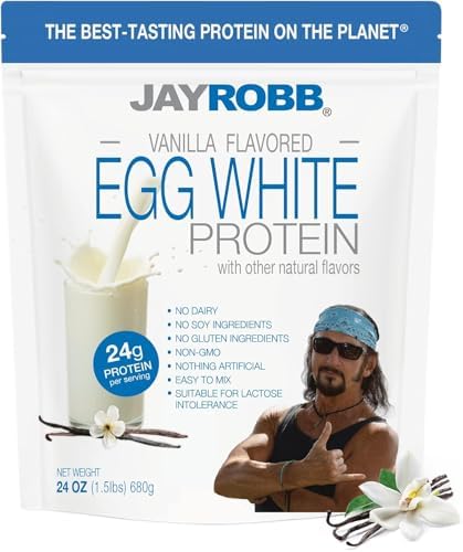JAYROBB Vanilla Egg White Protein 24 oz, 1.5 Pound Bag