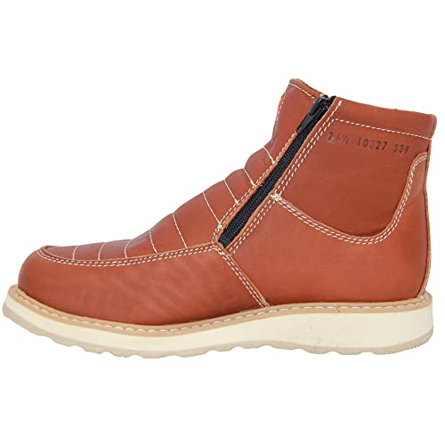 The Western Shops Men's Leather Double Zipper Moc Toe Soft Toe Work Boot3