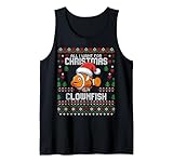Todo lo Que Quiero para Navidad es un suéter Feo de Navidad con Forma de pez Payaso Camiseta sin Mangas