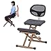 Produktbild Kneeling Chairs Ergonomischer Kniestuhl mit Rückenlehne, verstellbarem Hocker für zu Hause und im Büro - Verbessern Sie Ihre Körperhaltung mit einem abgewinkelten Sitz - Dicke, Bequeme Kissen,Grau