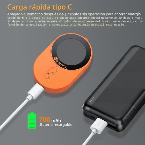Detector de CO de bolsillo con batería integrada y cordón de colgar para viaje 6