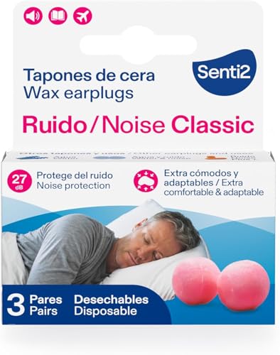 Senti2 Ohrstöpsel mit Geräuschen, Wachs, 6 Stück (3 Paar), 2 Stück