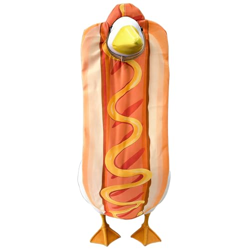 Bifrgmy Hot Dog Goose Outfit Funny Porch Goose Clothes Costume Fits 23 Inch Cement Plastic Goose Statue Perfect for Outdoor Garden Yard Patio Art Decoration(Orange)
