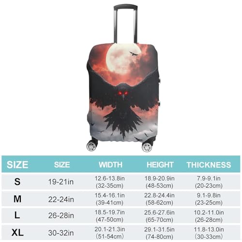 Raven Moon Crow Luggage Covers Suitcase Protector Case Fits 19-32 Inch L2