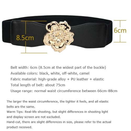 Flower Women's Decorative Belt Versatile Elastic Wide Waist Belt Boho-Chic Corset Belt for Skirt Sweater Coat2
