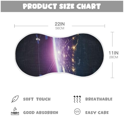 Muslin Burp Cloth for Baby 2PCS Space Satellites Super Absorbent Burping Cloths, Bibs for Newborn Boys Girls4