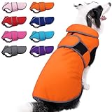 MIGOHI Warm Dog Coat Winter Dog Jacket,Waterproof Cold Weather Coats for Dogs,Fleece Jacket for Small Medium Large Dogs,Reflective Thick Fleece Vest with Leash Hole