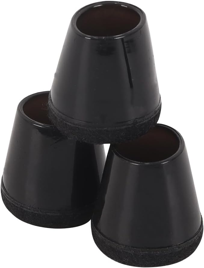 Ludom 24pcs Extra Small Chair Leg Floor Protectors Felt Silicone with Built-in End Caps for Chair Legs 1.5-1.8cm Diameter (Black)