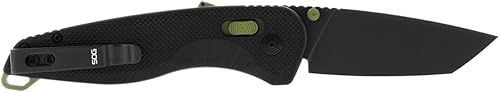 Miniatura 2 de SOG Aegis at Tanto Outdoor Pocket Folding Opening Knife, Ambidextrous at-XR Lock with Ergonomic Handle, Heat-Treated D2 Steel Blade, Built-in Blade