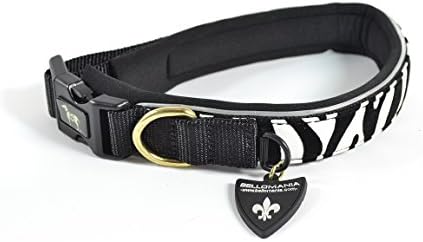 BELLOMANIA Vegan Leather Dog Collar, X-Small, Zebra, Black/White