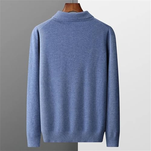 Men's Solid Merino Wool Sweater Polos Neck Pullover Knitted Lightweight Warm Sweater3