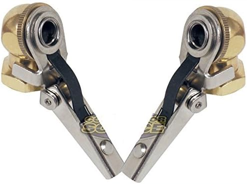 Two Brass Lock On Tire Inflator Locking Air Chuck Air Hose Attachment 1/4" NPT