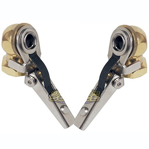 Two Brass Lock On Tire Inflator Locking Air Chuck Air Hose Attachment 1 4  NPT