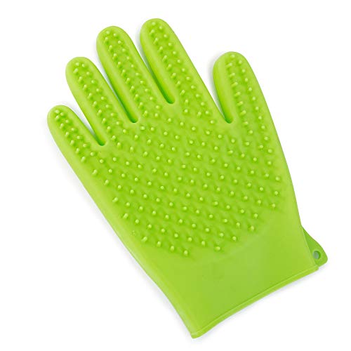 Fioviel Upgrade Version Pet Grooming Glove, Bathing Gloves-Effective Pet Hair Remover for Cats, Dogs, Efficient Pet Hair Remover Mitt, Perfect for Dog ＆ Cat with Long and Short Fur