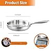 DELARLO Tri-Ply Stainless Steel Pan, 18/10 Frying Pan, Oven Safe Up to 600°F, Nontoxic Cookware, Compatible with All Cooktops Skillet, Durable, Fast Even Heat Fry Pan,12.5 inch Steel Frying Pan #2