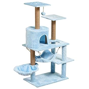 キャットタワー　据え置き　多機能　ブルー×ピンク compass1706498556.jpg