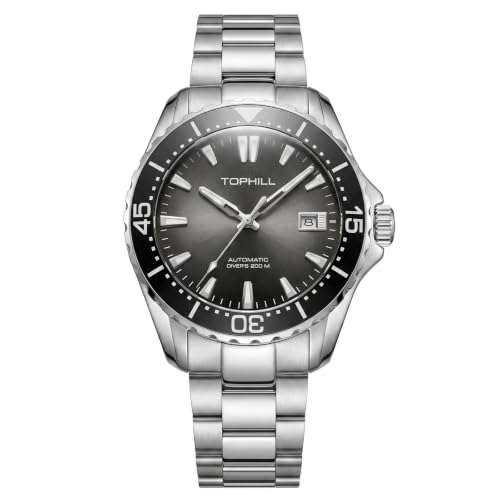 Image of TOPHILL Men Watches Automatic Mechanical Watches - Dive, GMT, Chronograph & Dress Styles | 316L Stainless Steel, Sapphire Crystal, Ceramic Bezel | 5ATM-300M Waterproof with Super Luminous | Classic Business & Sport Casual