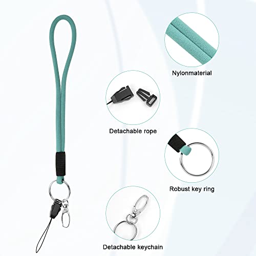 Vicloon Key Chain, 2 Stücke Schlüsselband Set, Kurz und Lang,Schlüsselband lang als Schlüsselanhänger und Sicherheitsverschluss für Ausweis,Handy(Minzgrün)