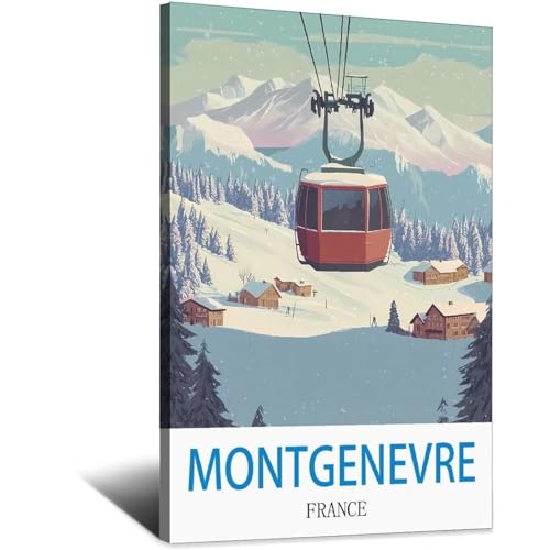 Montgenevre France affiche poster vintage deco murale chambre salon 30x45cm