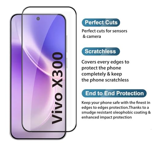 Image of RODMED HD Tempered Glass Screen Protector Compatible for Vivo X300, X300 FE 5G with Edge to Edge coverage and Easy Installation kit
