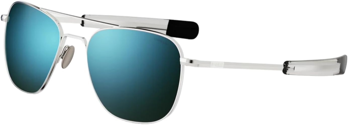 Randolph Eyewear Aviator Sunglasses for Men & Women – Non-Polarized & Polarized Lenses 23k Wht Gold UV Protection Sunglasses, Cobalt, 58mm