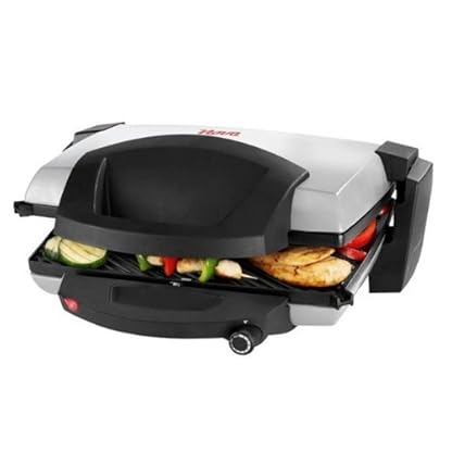 Nova 110201 Profi Multifunktionsgrill Tischgrill Kontaktgrill 1600W Leistung - schwarz,silber