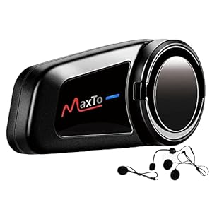 MaxTo Motorhelm Headset, M2 1000M 6-weg bluetooth intercom, Motorhelm Communicatie Systeem kit, 2-6 Riders Koppelen, BT5…