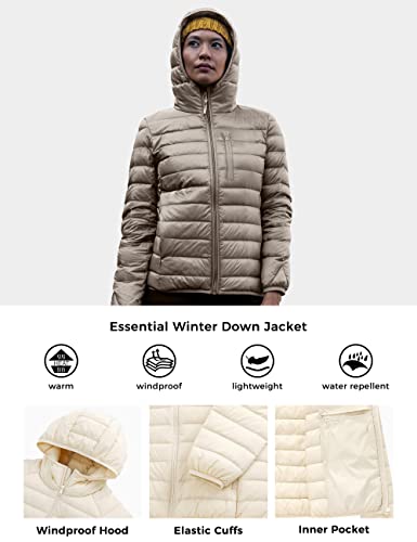 Wantdo Women's Light Weight Puffer Jackets Packable Down Jacket (Beige, Small) #TOP3