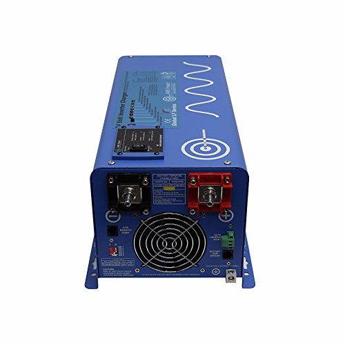 AIMS Power PICOGLF20W24V120VR Pure Sine Inverter Charger, 2000 Watts Continuous Power Output, 6000 Watts Surge Rating, 24V, Battery Priority Selector, Auto Frequency, Four Stage Smart Charger