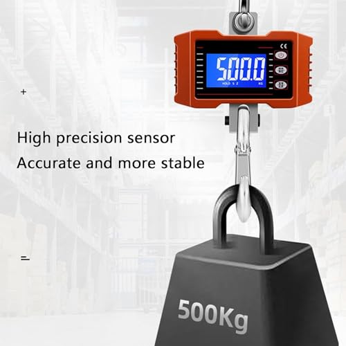 High Precision Digital Crane Scale - Heavy Duty with LCD Backlight, Unit Conversion, Data Hold, Tare & Zero Functions for Construction, Travel, and Fishing Use