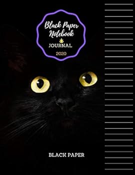 Black Paper Notebook Journal : 100 Lined Pages Blank Black Paper Journal Large Size 8. 5 X 11 for White Ink, Fluorescent and Gel Pens Vol 9