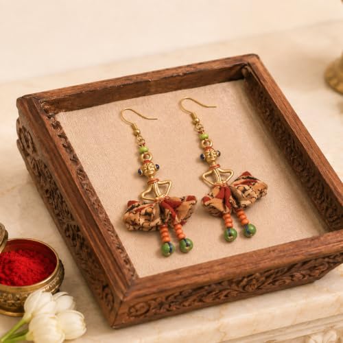 Image of Royal Queen & Empress Handcrafted Tribal Dhokra Earrings Collection for Women - Statement Ethnic Designs in Multiple Colours