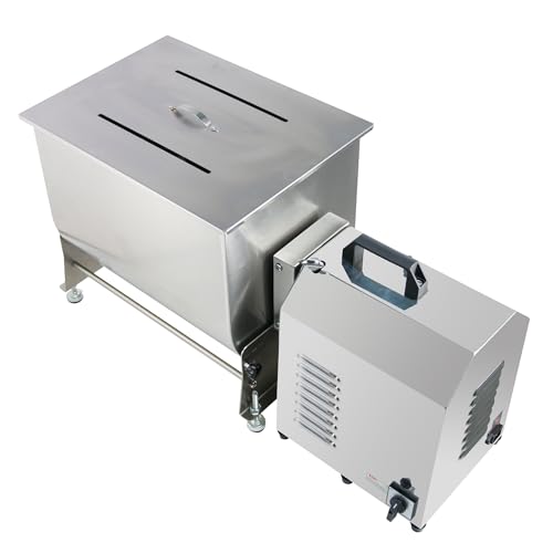 Image of Hakka 60lb /30L Electric Meat Mixer, Stainless Steel 40L Capacity Tilt Tank Commercial Meat Mixer with Motor for Sausage Restaurant Food Processing Equipment