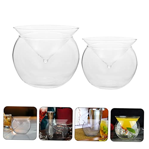 Luxshiny 2 Peças De Copo De Coquetel Bola Vidro Transparente Gelado