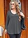 BELAROI Womens Plus Size Tunic Tops 3/4 Sleeve V Neck T Shirts Basic Tee Loose Blouses with Pocket(3X,Deep Gray)