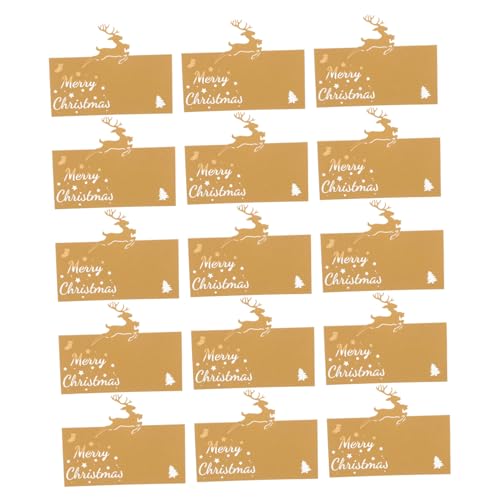 SHOWERORO 50個入りホロー鹿デザインクリスマス席札名札カード パーティーテーブル用ウェディングディナー席次表 ホリデーイベント用紙製テー