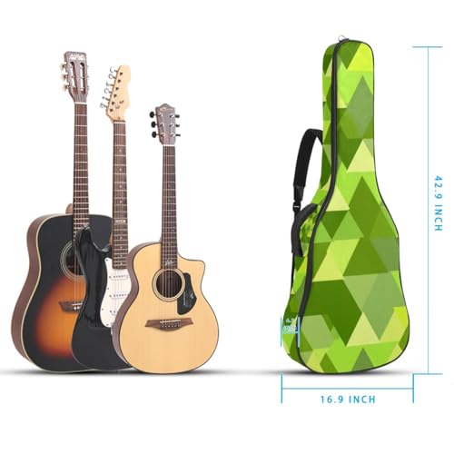 Étui guitare acoustique antichoc et imperméable vert 104cm