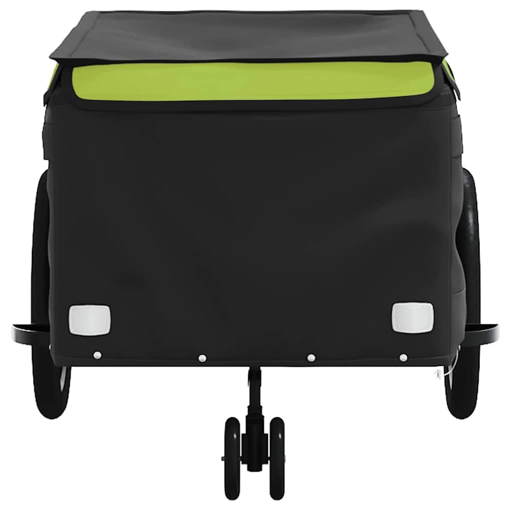 Mangloder Remorque de vélo en fer noir et bleu avec timon, drapeau de sécurité, espace de chargement 62 x 40 x 31 cm, pour le transport, le camping, les excursions en famille, les chiens et les