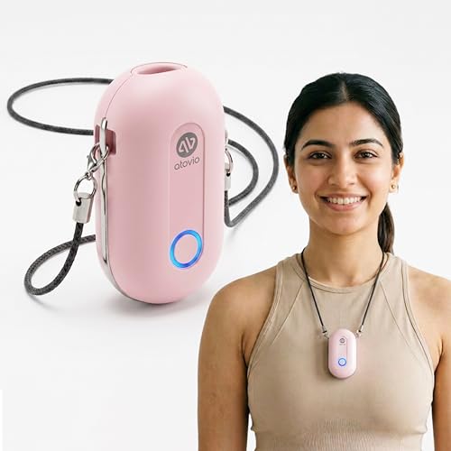 Image of Atovio Wearable & Portable Filterless Air Purifier | TESTED AT IIT KANPUR, MADE IN INDIA | 99.9% Pollutant Removal | Fights Against Dust & Smoke Allergy | 55Hr Battery (Blush Pink)