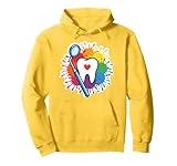 Regenbogen Zahn Herz Zahnarzt Dentalhygiene Praxis Pullover Hoodie