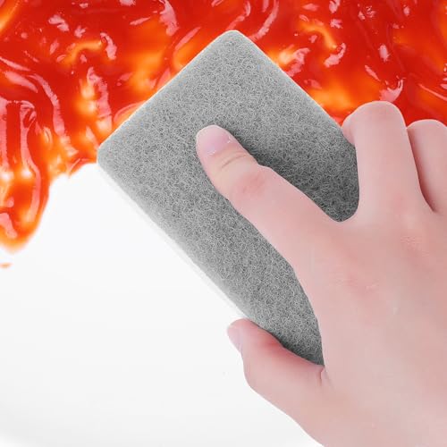 Image of 6 Pack Scrub Sponge, Bulk Sponges, Dual-Sided Cleaning Sponges, Dishwashing Sponge for Kitchen, Bathroom, Dish 4.3 inchx2.8 inchx0.8 inch Grey White