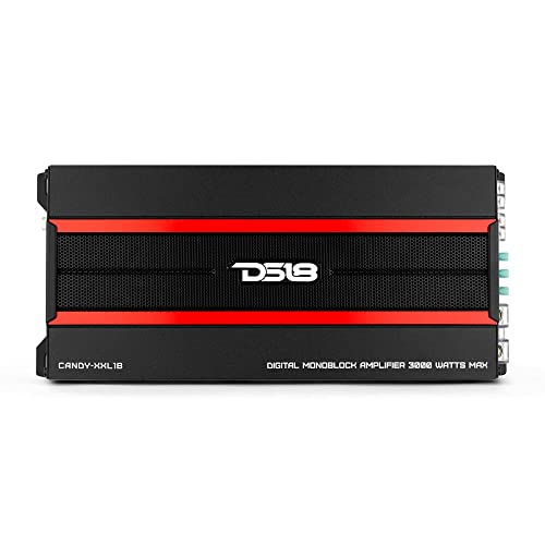 Ds18 Candy-Xxl1B Amplifier In Black - Class D, Monoblock, 3000 Watts Max, Digital, 1/2/4 Ohm, With Remote Subwoofer Level Controller - Compact Mini Amplifier For Speakers In Car Audio System #TOP24