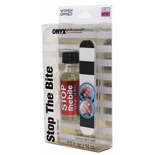 Miniatura 8 de Onyx Professional "Stop The Bite" Esmalte disuasorio para morder uñas 0.5 onzas líquidas  Ayuda a que las uñas crezcan y se puede utilizar como capa