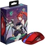 MSI Versa W MLG Edition RED Gaming Mouse, 26,000 DPI, 60M+ Clicks Kailh Switchs, Optical Sensor, Ergonomic Ambitextrous Hand Design, RGB Light