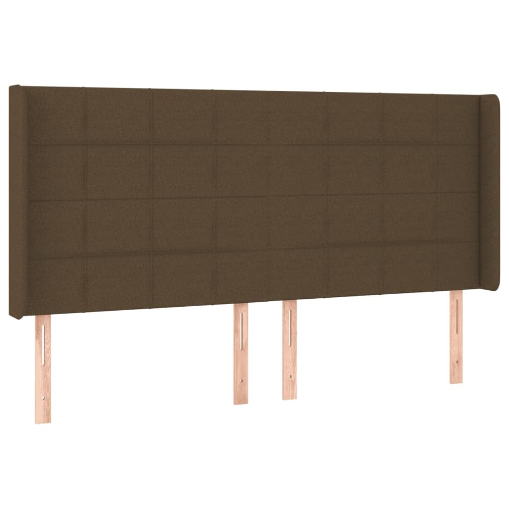 Cabecero de cama LED marrón oscuro, 203 x 16 x 118/128 cm, altura ajustable con tiras LED coloridas, acolchado transpirable, cabecero para jóvenes y adultos en el dormitorio